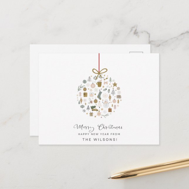 "Frosty Friends" Postkarte (Vorderseite/Rückseite Beispiel)