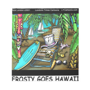 Frosty Goes Hawaii Funny Christmas Notizblock