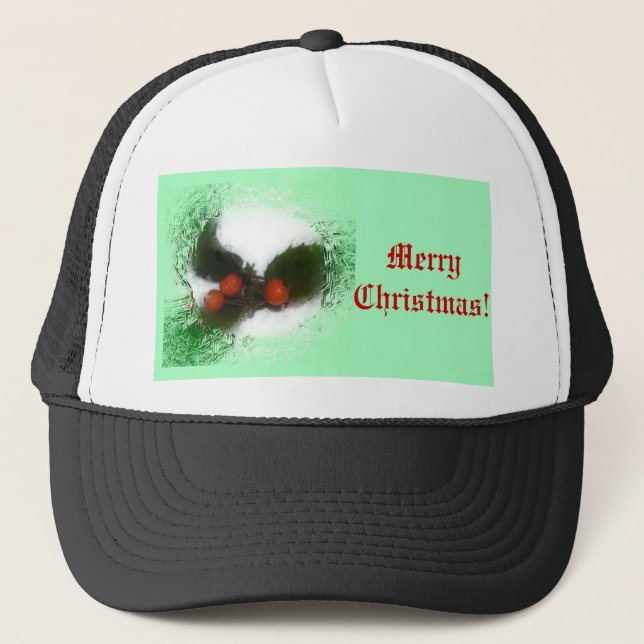 Frosty Green Holly Truckerkappe (Vorderseite)