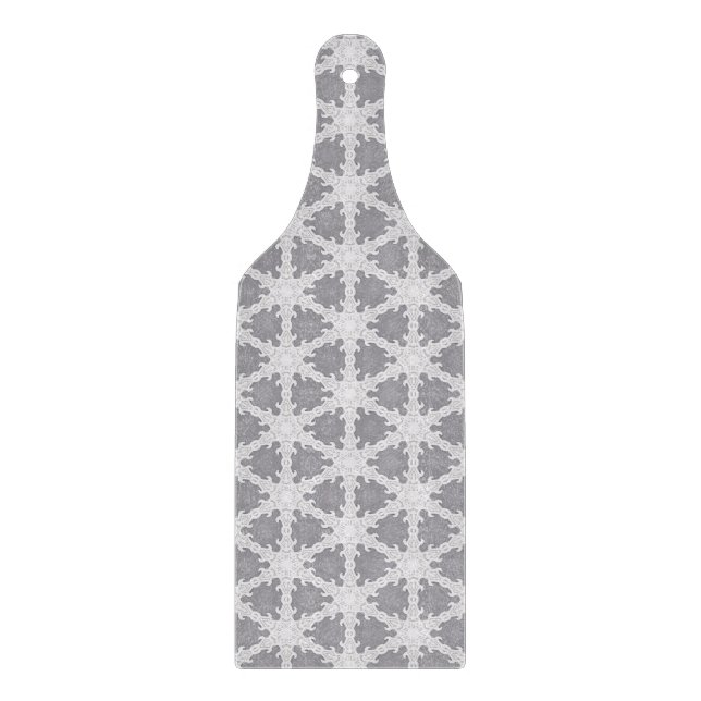 Frosty Grey White Grid Schneidebrett (Vorderseite)