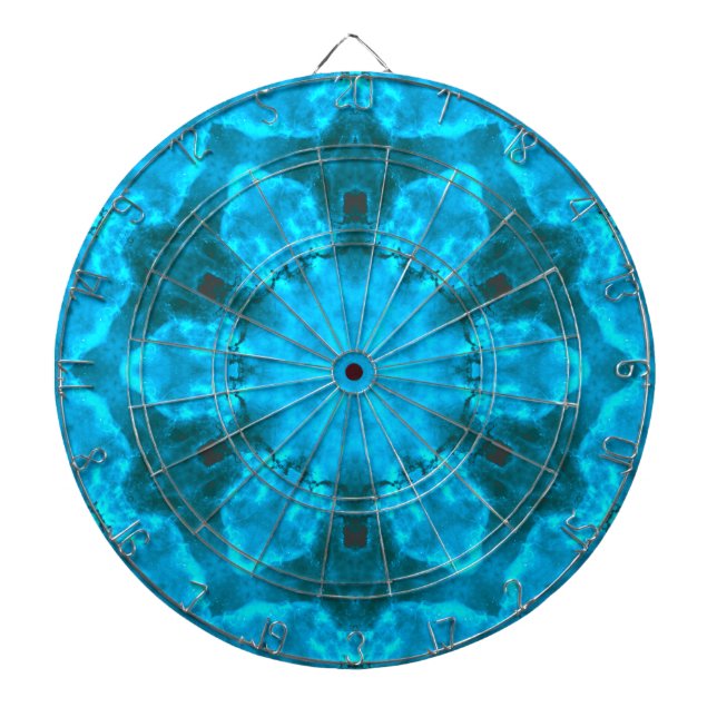 Frosty Ice Blue Snowflake Kaleidoscope Muster Dartscheibe (vorne)