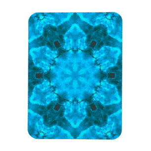 Frosty Ice Blue Snowflake Kaleidoscope Muster Magnet