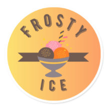 Frosty Ice – Retro-Eisbecher-Logo