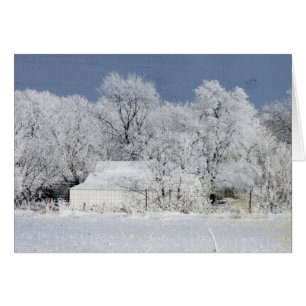 Frosty Iowa Farm Blank All Occasino