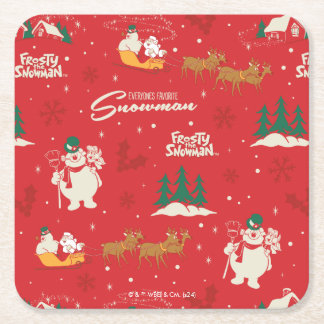Frosty - Jedermanns liebstes Schneemannsmuster Rechteckiger Pappuntersetzer