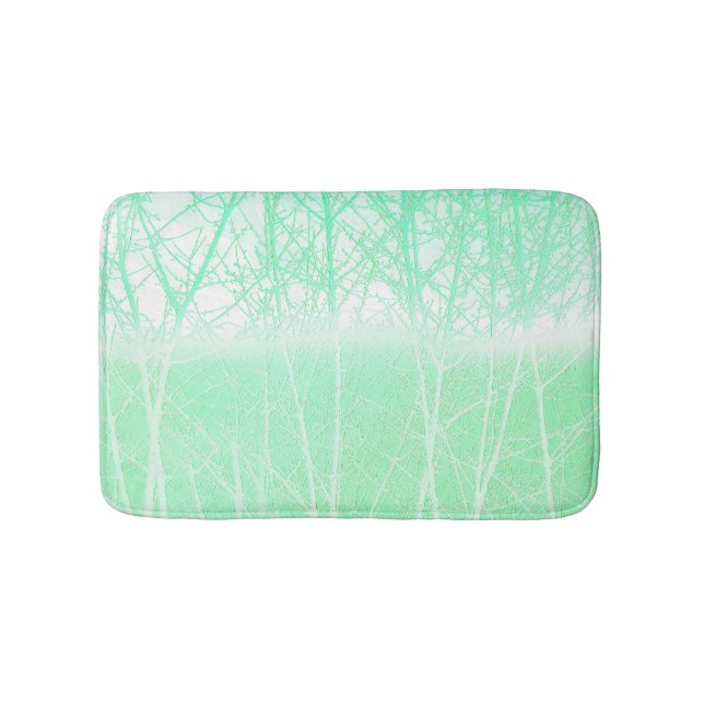 Frosty Misty Branches Mint Green Badematte (Vorderseite)