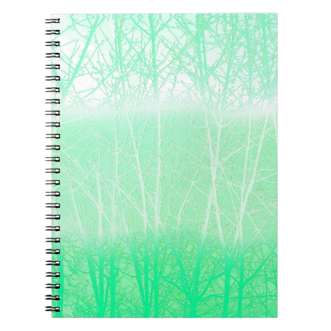 Frosty Misty Branches Mint Green Notizblock (Vorderseite)