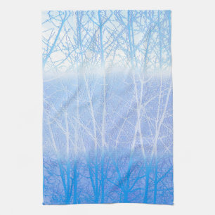Frosty MIsty Trees Baby Blue Geschirrtuch