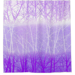 Frosty Misty Trees in Lilac Lavender Duschvorhang