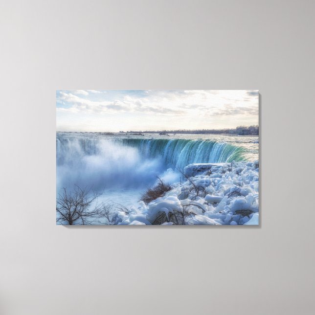Frosty Niagara Falls Morning Foto Leinwand Pri (Vorderseite)