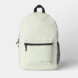 Frosty Pale Green Grunge mit Namen Bedruckter Rucksack