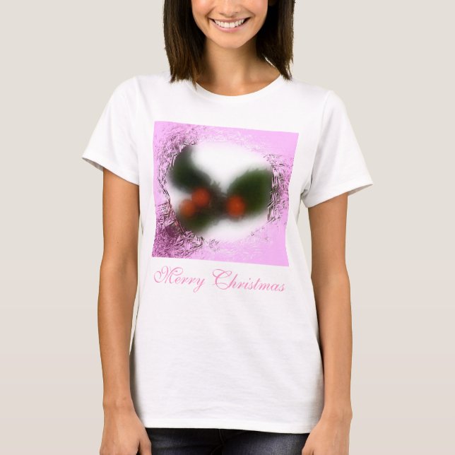 Frosty Pink Holly T-Shirt (Vorderseite)