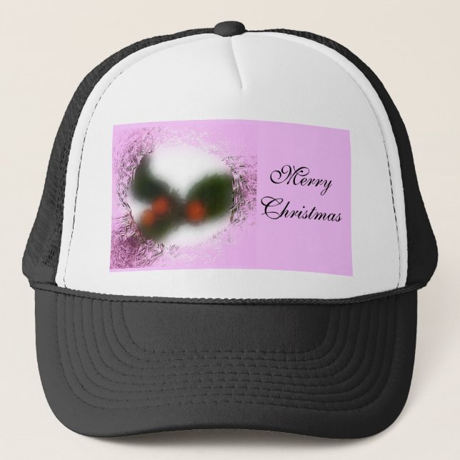 Frosty Pink Holly Truckerkappe (Vorderseite)