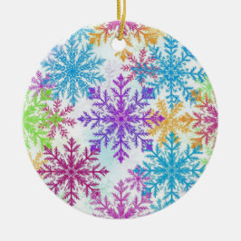 Frosty Rainbow Flakes — Bright Winter Ornament