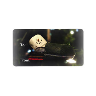 Frosty S'mores Snowman Gift Labels Adressaufkleber