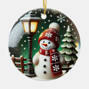 Frosty Snow Globe Keramik Ornament