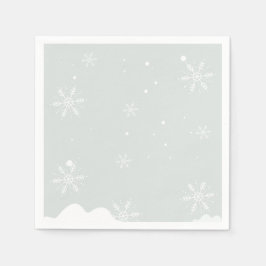 Frosty Snowflakes Geburtstagsparty Serviette