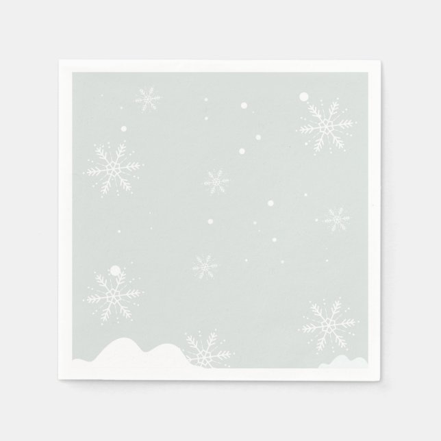 Frosty Snowflakes Geburtstagsparty Serviette (Vorderseite)