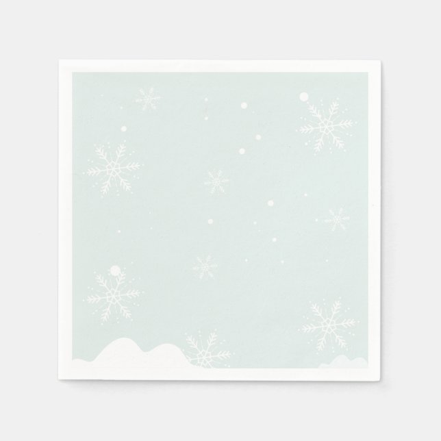 Frosty Snowflakes Geburtstagsparty Serviette (Vorderseite)