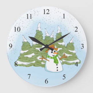Frosty Snowman Große Wanduhr