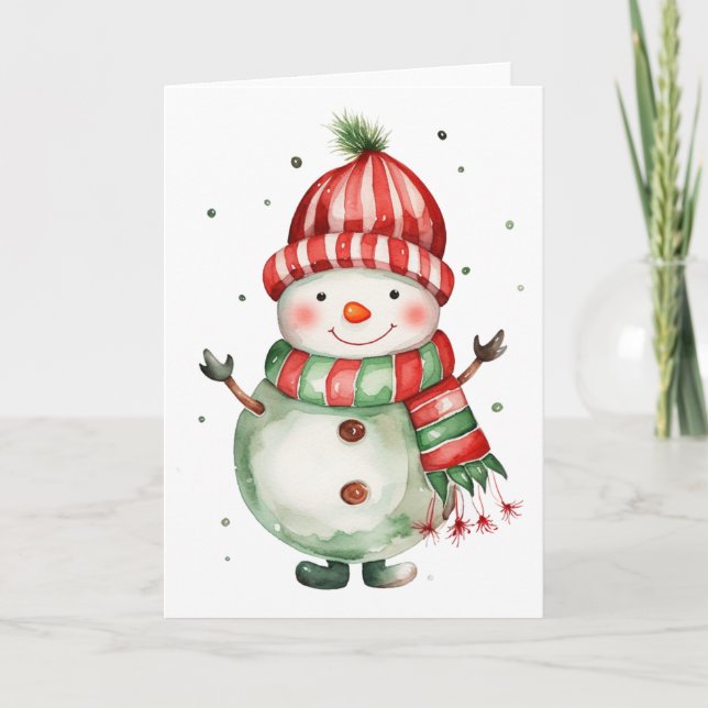 Frosty Snowman Winter Blank Card Feiertagskarte (Vorderseite)