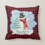 Frosty Snowman Winter Christmas Red Black Kariert Kissen<br><div class="desc">"Frostig das Winterbauernhaus Snowman mit Buffalo-Karo, Kariert in Rot und Schwarz dekoratives Holiday Throw Kissen." Frostig der Schneemann im klassischen Retrostil mit einem Weihnachtsbaum und seinem eleganten Topy Hut und Winterschal Rot. Ideal für eine ländlich-schicke Wintersaison Wohngestaltung. Alle Kunstwerke wurden in Aquarellfarbe von Audrey Jeanne Roberts, einem international anerkannten Künstler...</div>