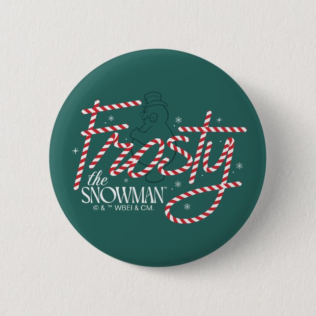 Frosty the Snowman Candy Cane Logo Button (Vorderseite)