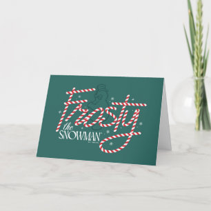 Frosty the Snowman Candy Cane Logo Feiertagskarte