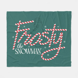 Frosty the Snowman Candy Cane Logo Fleecedecke