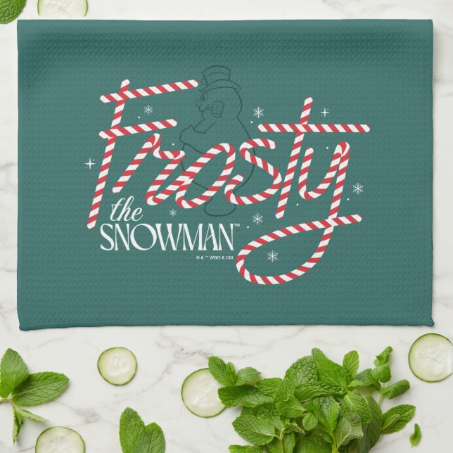 Frosty the Snowman Candy Cane Logo Geschirrtuch (Gefaltet)