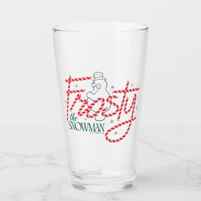Frosty the Snowman Candy Cane Logo Glas (Vorderseite)