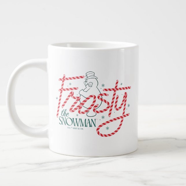 Frosty the Snowman Candy Cane Logo Jumbo-Tasse (Links)