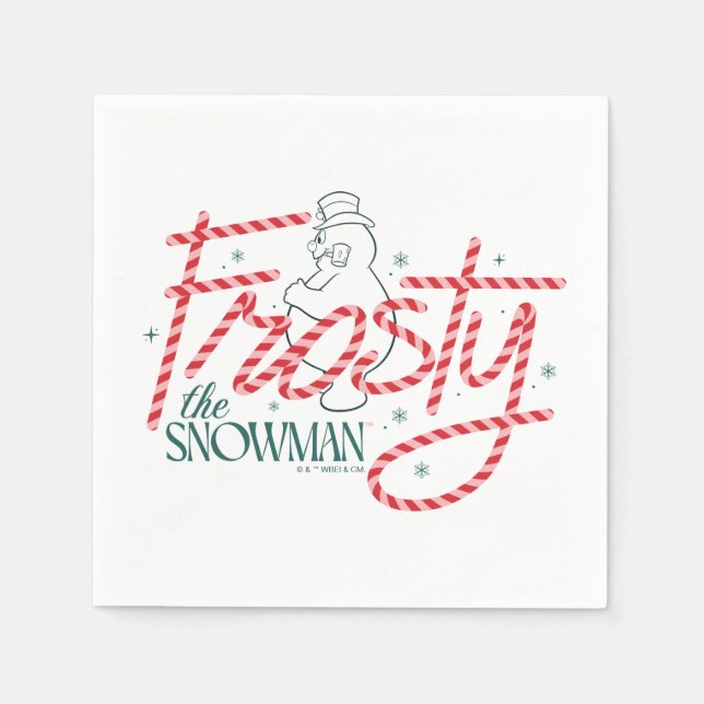 Frosty the Snowman Candy Cane Logo Serviette (Vorderseite)