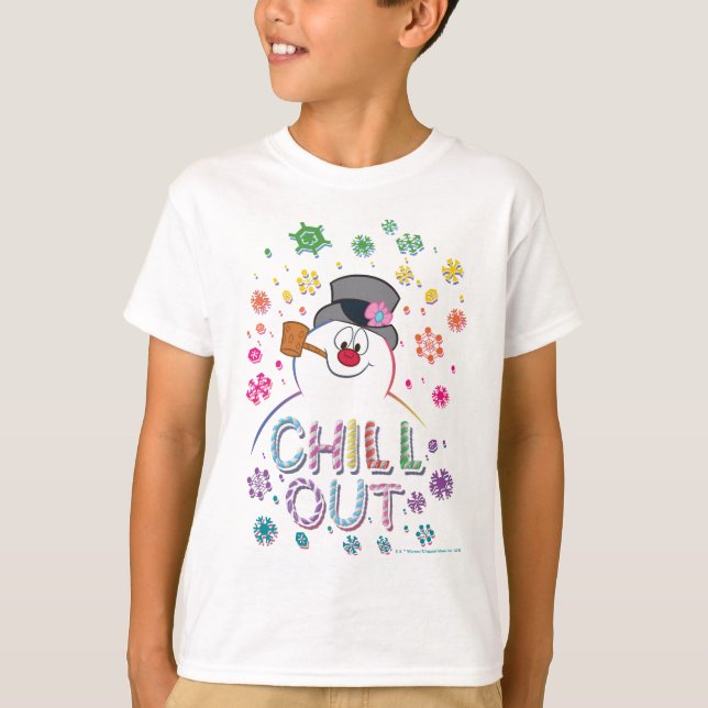 Frosty the Snowman™ | "Chill Out" Regenbogenfarben T-Shirt (Vorderseite)