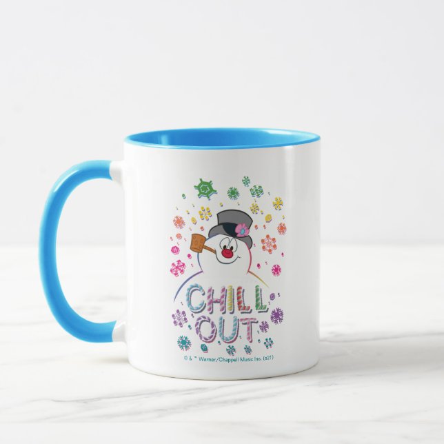 Frosty the Snowman™ | "Chill Out" Regenbogenfarben Tasse (Links)