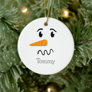 Frosty the Snowman Confuse Face Keramik Ornament