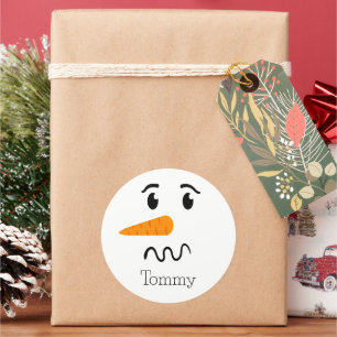 Frosty the Snowman Confuse Face Runder Aufkleber