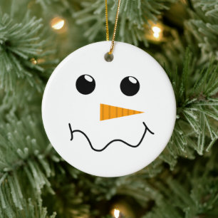 Frosty the Snowman Face Keramik Ornament