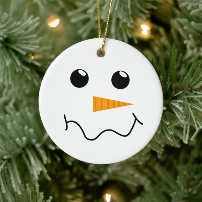 Frosty the Snowman Face Keramik Ornament (Baum)