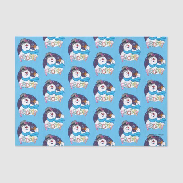 Frosty the Snowman™ | Farbige Candy Cane Name Seidenpapier (Vorderseite)