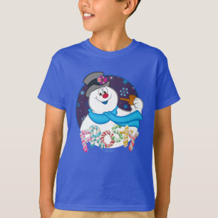 Frosty the Snowman™   Farbige Candy Cane Name T-Shirt