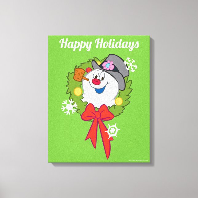 Frosty the Snowman™ | Frosty Holiday Wreath Leinwanddruck (Vorderseite)