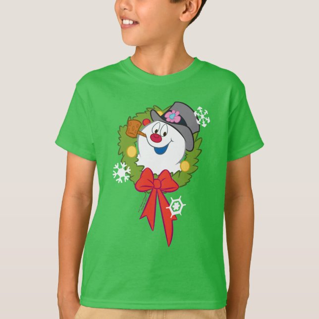 Frosty the Snowman | Frosty Holiday Wreath T-Shirt (Vorderseite)