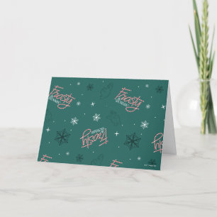 Frosty the Snowman Green Snowflake Pattern Feiertagskarte