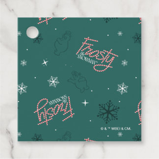 Frosty the Snowman Green Snowflake Pattern Geschenkanhänger
