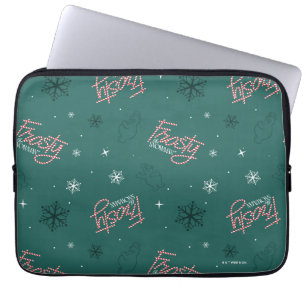 Frosty the Snowman Green Snowflake Pattern Laptopschutzhülle