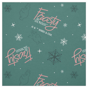 Frosty the Snowman Green Snowflake Pattern Stoff