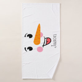 Frosty the Snowman Happy Face Badehandtuch