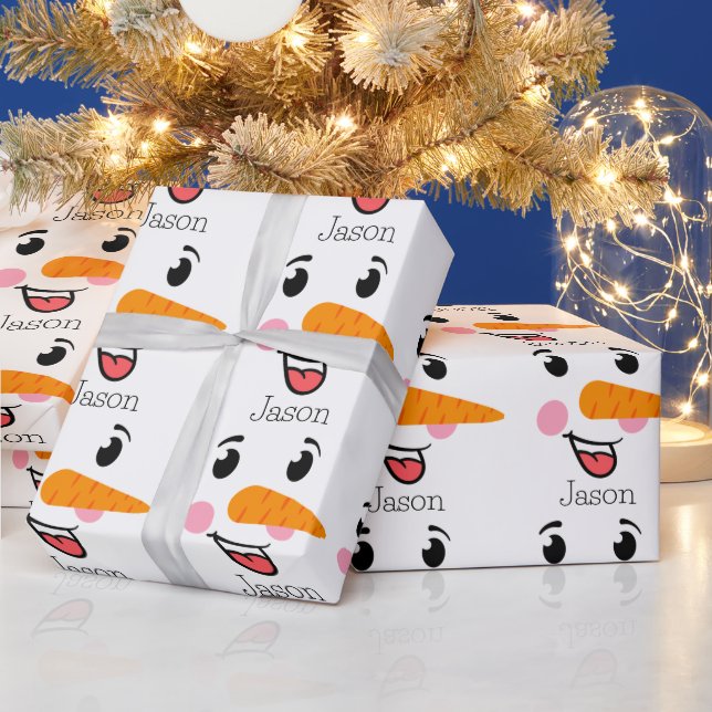 Frosty the Snowman Happy Face Geschenkpapier (Feiertage)