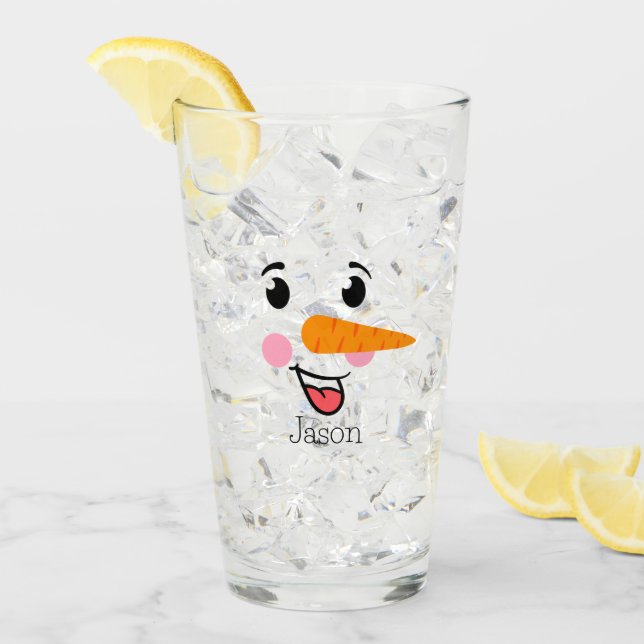 Frosty the Snowman Happy Face Glas (Vorderseite Ice)